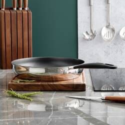 Main image for image of Gourmet Stainless Steel Ceramic Coated Frying Pan 28cm