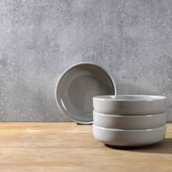 Stockholm Grey Stoneware Pasta Bowl - Set of 4 - 18.5cm