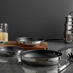 Secondary image for image of Gourmet Stainless Steel Frying Pan Set 3 Piece