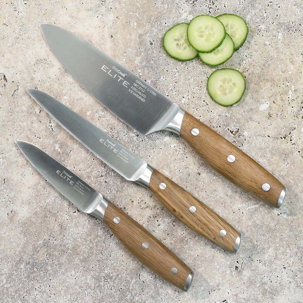 ProCook Elite Oak X70 Knife Set 3 Piece