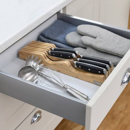 Elite AUS8 Knife Set 5 Piece with in Drawer Knife Block