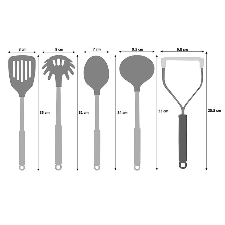 Kitchen Utensils, 6pc Premium Stainless Steel Utensil Set with Slotted  Spoon, Slotted Turner, Cooking Spoon, Ladle, Pasta Server & Strainer