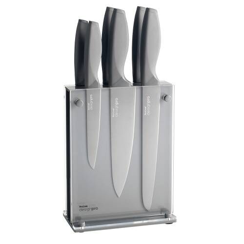 Designpro Titanium Knife Set with Grey Acrylic Block