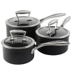 ProCook Elite Forged Non-Stick Saucepan Set 2 Piece Simmering Pasta Cooking Vegetables and More with Toughened Glass Lids and Heat-Resistant Handles Induction Pans for Boiling Eggs or Rice 
