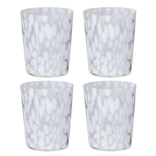 Sienna White Speckled Glass Tumblers