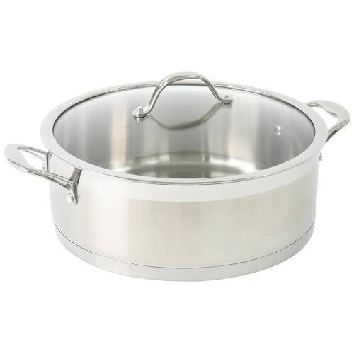 Professional Stainless Steel Shallow Casserole & Lid