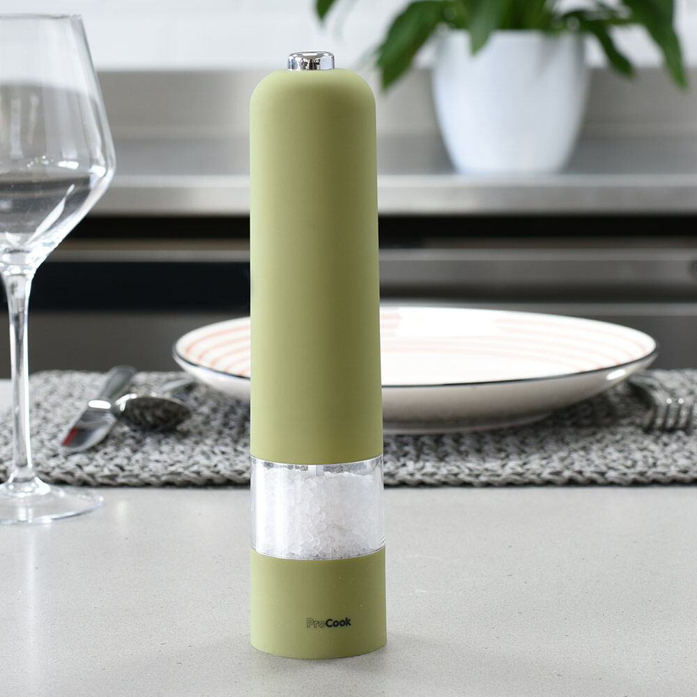 ProCook Electric Soft Touch Salt or Pepper Mill Sage 22cm