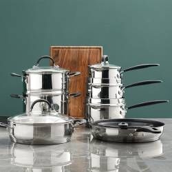 Secondary image for image of Gourmet Stainless Steel Cookware Set 8 Piece