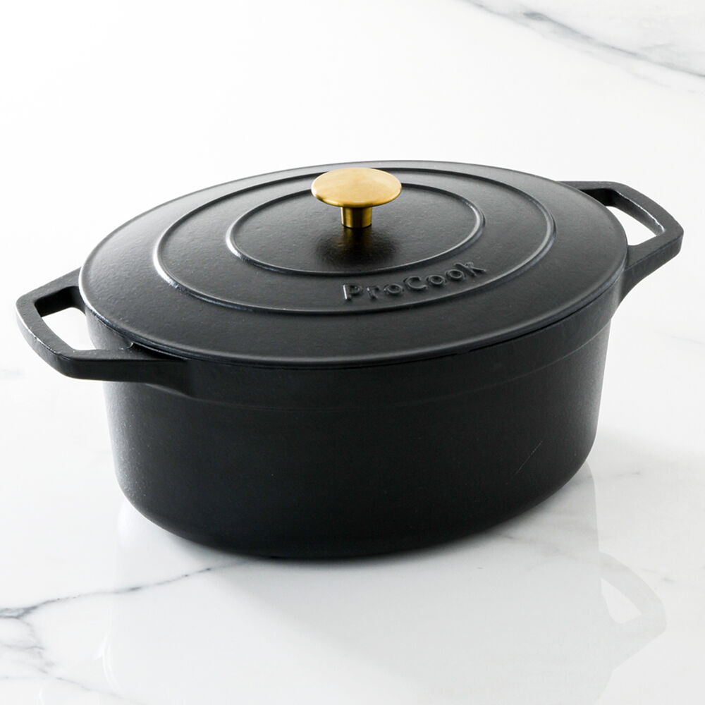 Cast Iron Casserole 30cm / 6.2L Oval Matte Black | Cast Iron Casserole ...