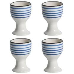 Coastal Stoneware Blue Egg Cup - Set of 4 - 7cm