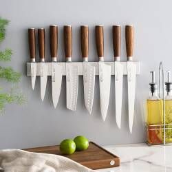 Secondary image for image of Nihon X50 Knife Set 8 Piece and Magnetic Stainless Steel Knife Rack