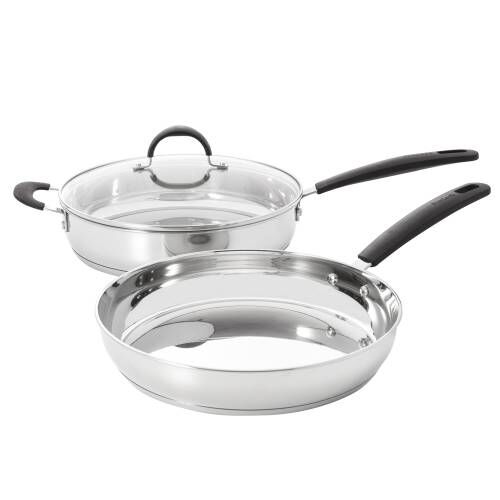 Gourmet Stainless Steel Saute and Frying Pan Set