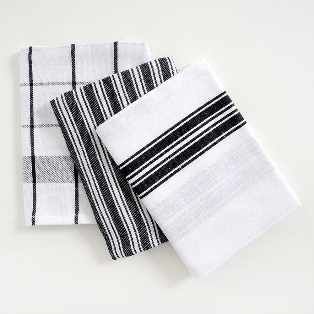 ProCook Tea Towel 3 Piece Set Black and White