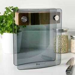 Secondary image for image of Smoked Glass and Acacia Knife Block 8 Piece