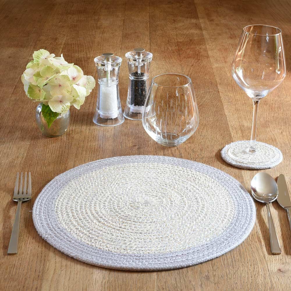 ProCook Placemats and Coasters - Sets of 4 Jute Light Grey