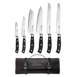 Gourmet Classic Knife Set - 6 Piece and Leather Knife Case
