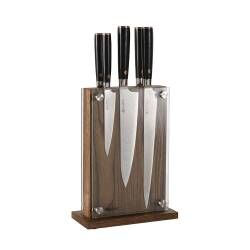 Main image for image of Damascus 67 Knife Set 5 Piece and Magnetic Glass Block