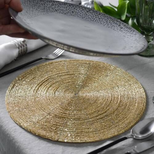 Beaded Placemat Gold Table Runners, Placemats & Coasters from ProCook