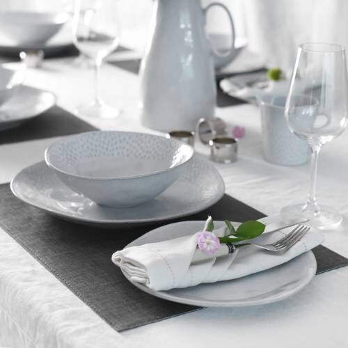 Malmo Dove Grey Mixed Dinner Set with Cereal Bowls