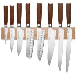 Nihon X50 Knife Set - 8 Piece and Magnetic Oak Knife Rack