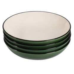 Coastal Stoneware Green Pasta Bowl - Set of 4 - 20cm