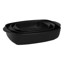 Main image for image of Stoneware Oven Dishes Set 3 Piece Matte Black