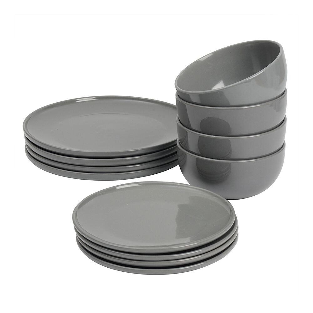 Copenhagen Stoneware Dinner Set 12 Piece 4 Setting with Pasta Bowl