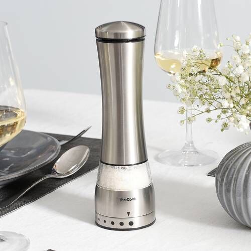 ProCook Premium Electric Stainless Steel Salt or Pepper Mill