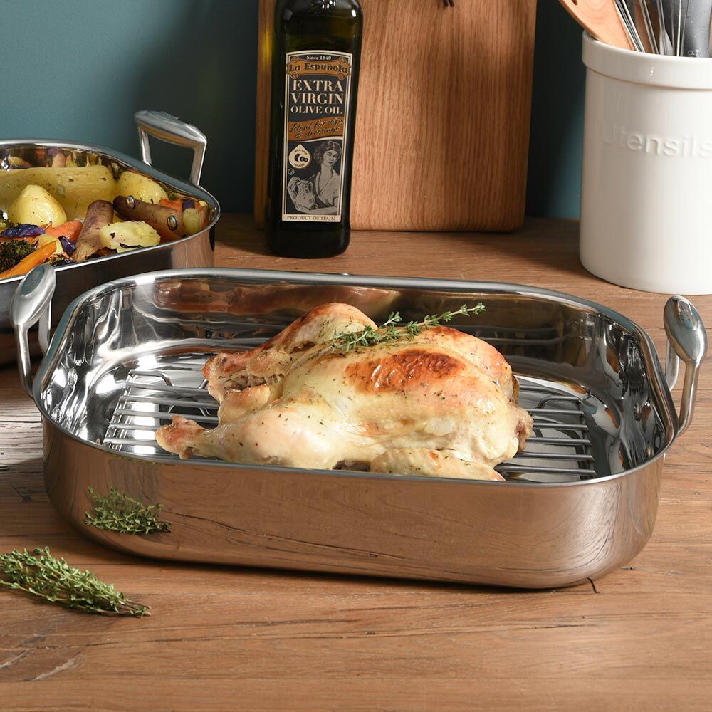 Elite Tri-Ply Roasting Tin with Rack 37cm x 30.5cm