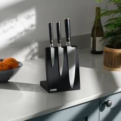 Main image for image of Damascus 67 Knife Set 3 Piece and Black Magnetic Block