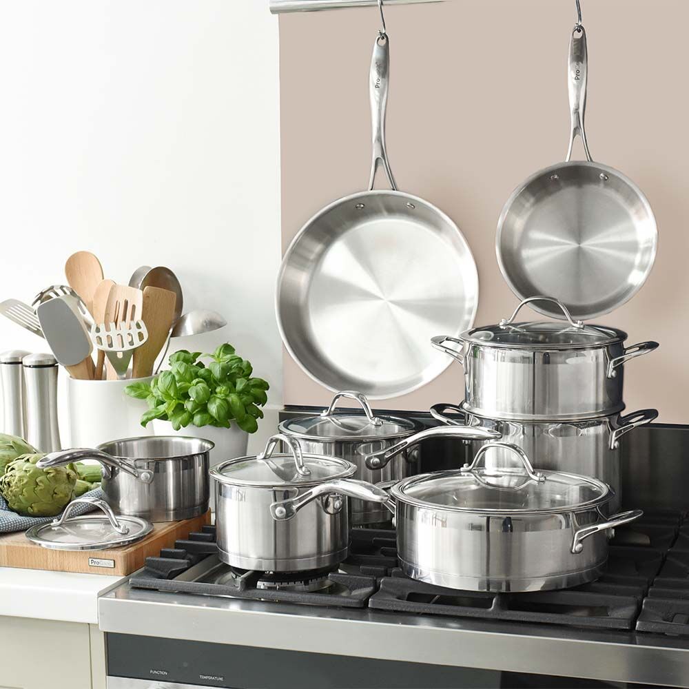Professional Stainless Steel Cookware Set Uncoated 8 Piece
