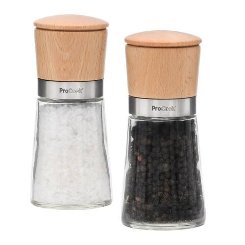 ProCook Beech Salt or Pepper Mill Set