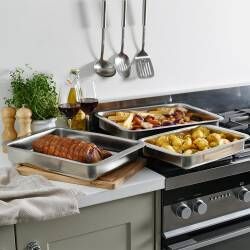 Main image for image of Stainless Steel Roasting Tin Set 3 Piece