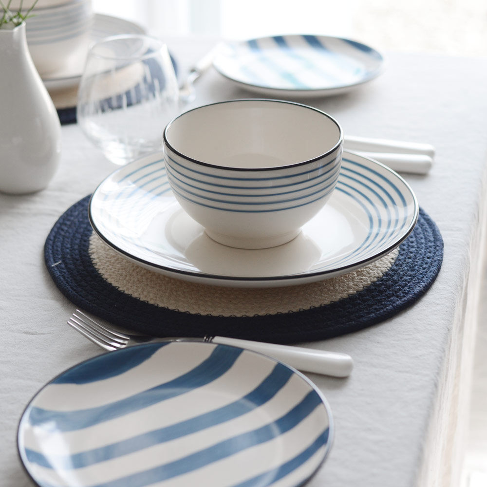 Dartmouth Stoneware Dinner Set with Cereal Bowls Two x 12 Piece - 8 Settings