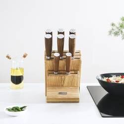 Secondary image for image of Nihon X50 Knife Set 8 Piece and Wooden Block