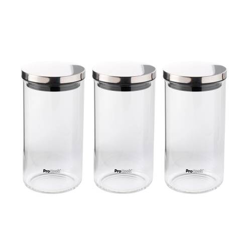 Glass Storage Jars with Metal Lid