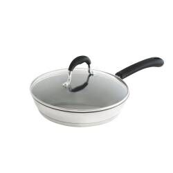 Gourmet Stainless Steel Frying Pan with Lid - 20cm