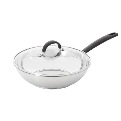 Gourmet Stainless Steel Wok & Lid