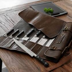 Secondary image for image of Professional X50 Chef Knife Set 8 Piece and Premium Leather Knife Case