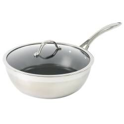 Professional Stainless Steel Sauteuse Pan & Lid - 28cm / 4.6L
