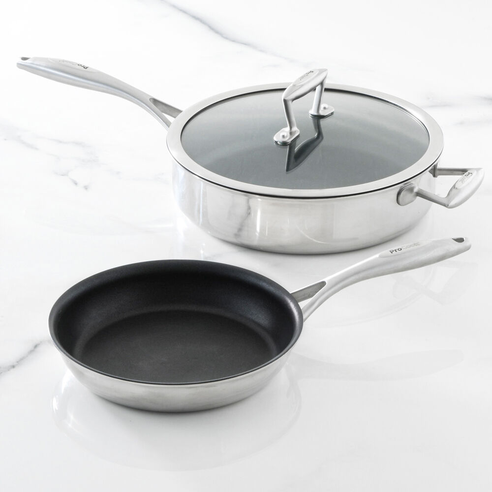 Elite Tri-ply Saute and Frying Pan Set 2 Piece Uncoated | Elite Tri-Ply ...