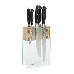 Gourmet X30 Knife Set - 5 Piece and Magnetic Glass Block