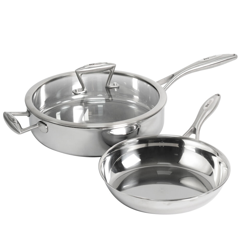 Elite Tri-ply Saute and Frying Pan Set 2 Piece Uncoated