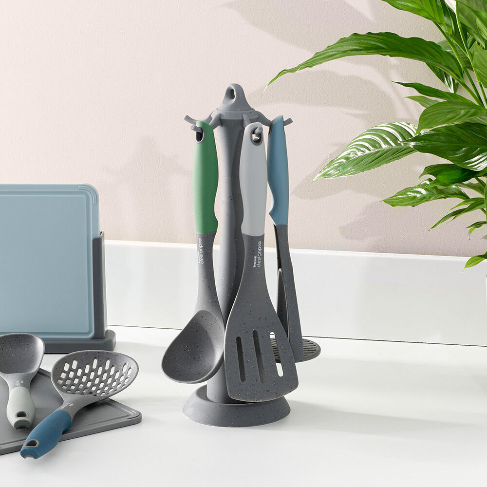 Designpro Nylon Utensil Set with Granite Carousel 5 Piece Multicoloured