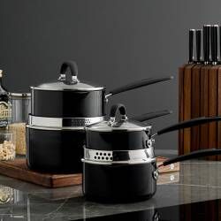 Secondary image for image of Gourmet Ceramic Non-Stick Saucepan Set 4 Piece