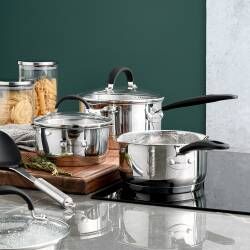 Secondary image for image of Gourmet Stainless Steel Saucepan Set 3 Piece