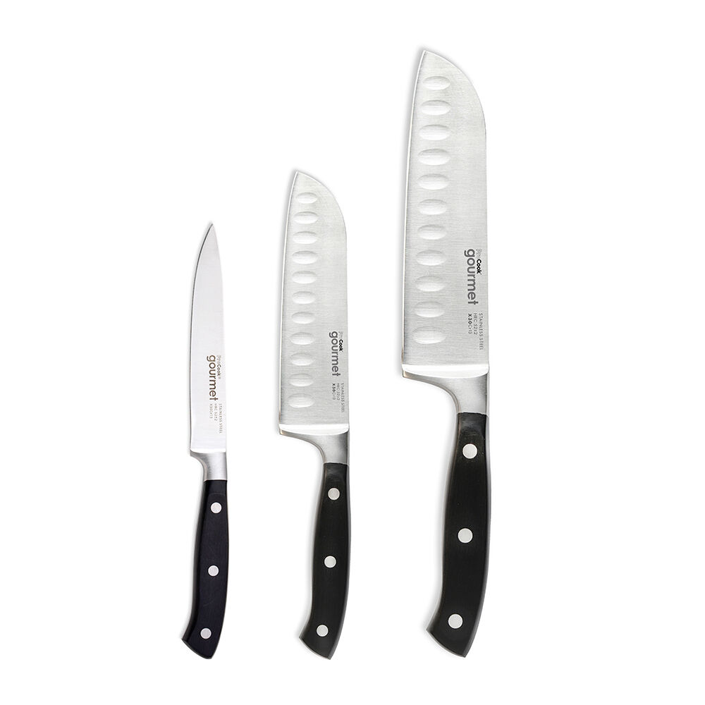 ProCook Gourmet X30 Knife Set 3 Piece Utility and Santoku Knives