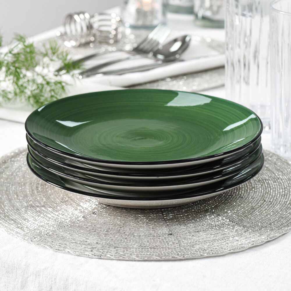 Coastal Stoneware Green Side Plate Set of 4 - 21cm