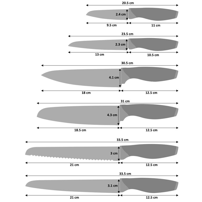 Designpro Titanium Knife Set with Clear