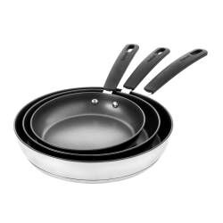 Main image for image of Gourmet Stainless Steel Frying Pan Set 3 Piece